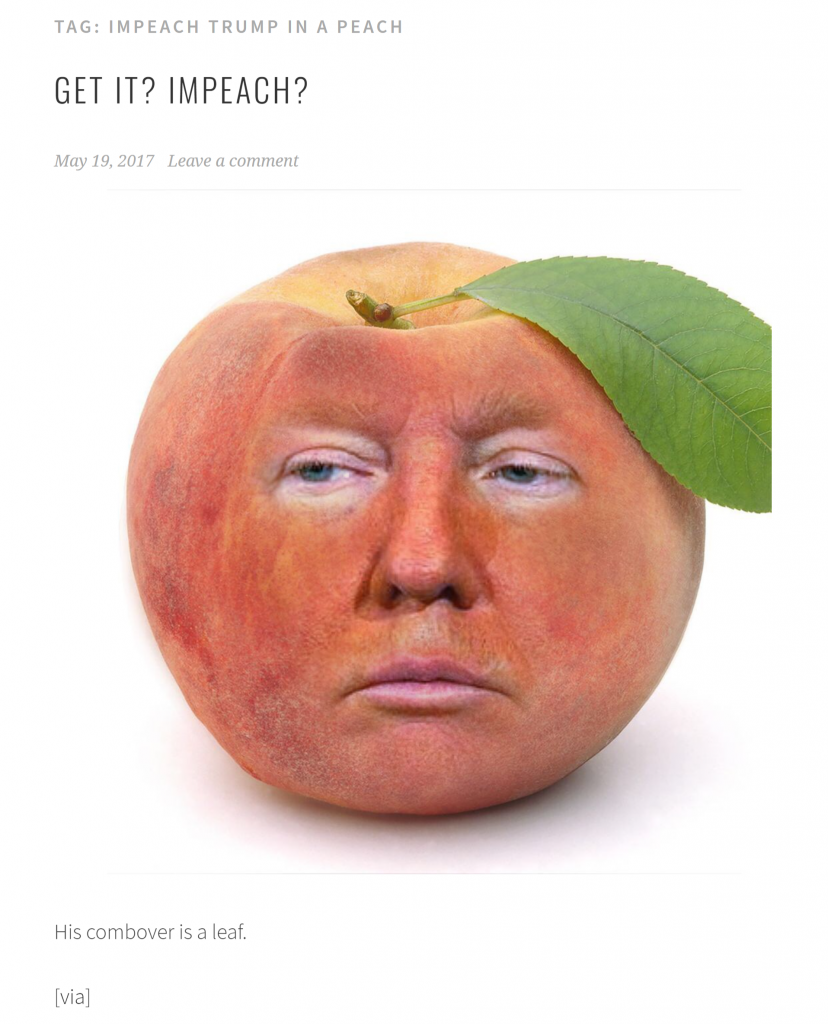 Trump in Peach first published