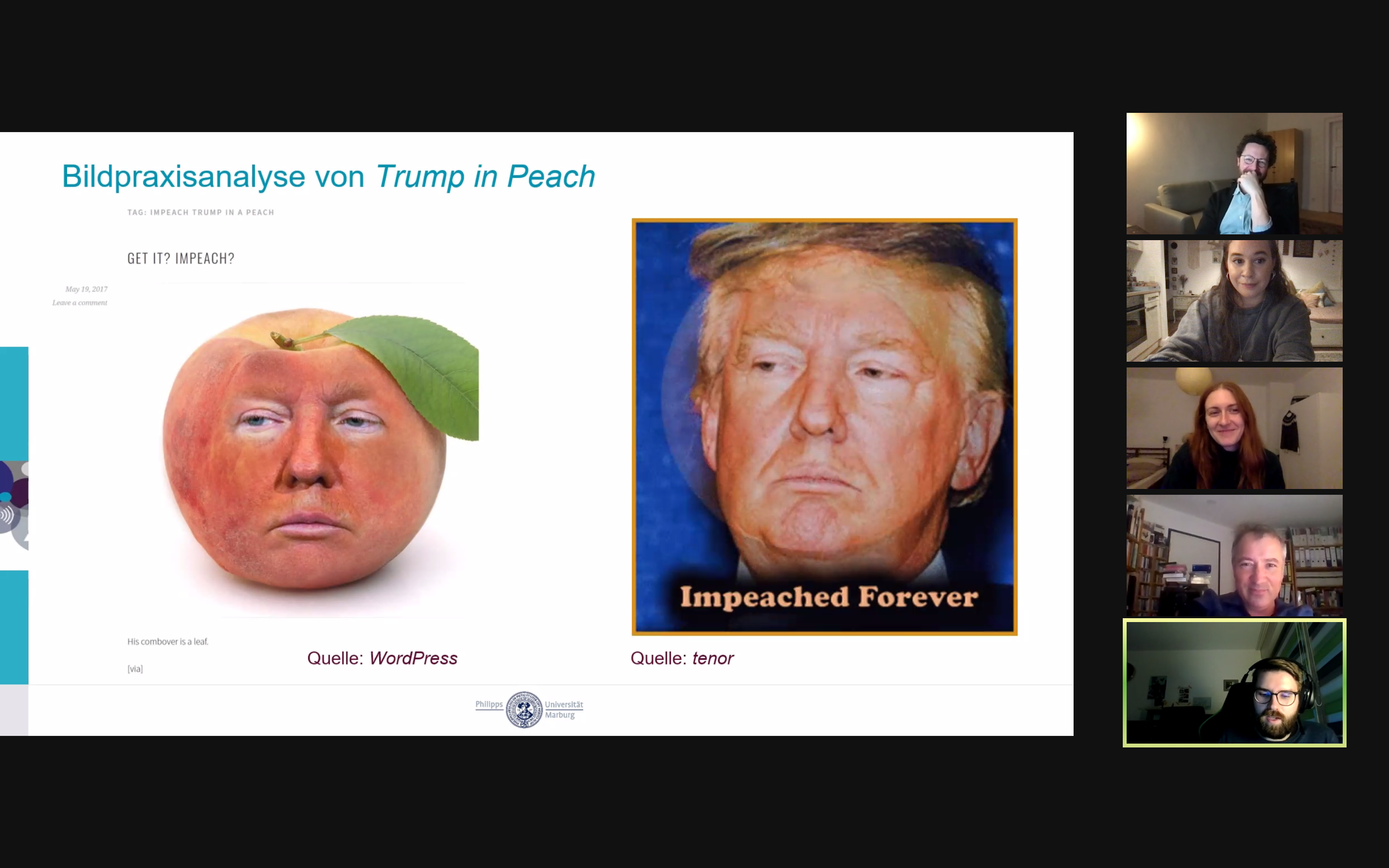 Präsentation der Case Study zu Trump in Peach auf dem Workshop